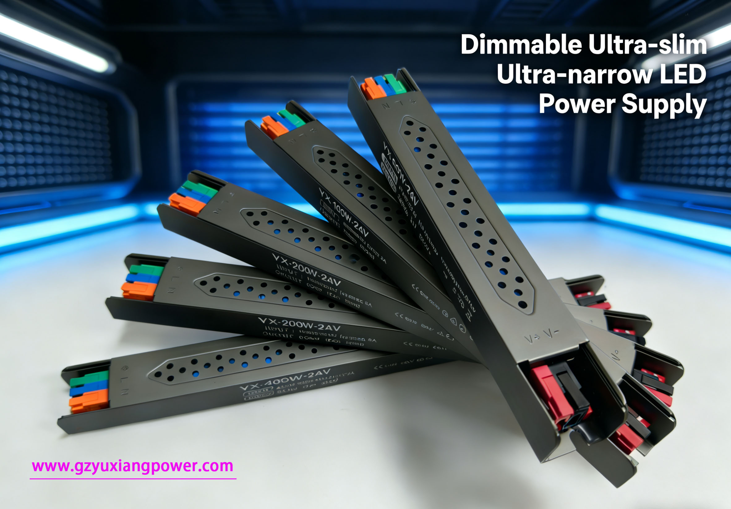 Bekalan Kuasa LED Cahaya Boleh Laras Ultra-Sempit 24V