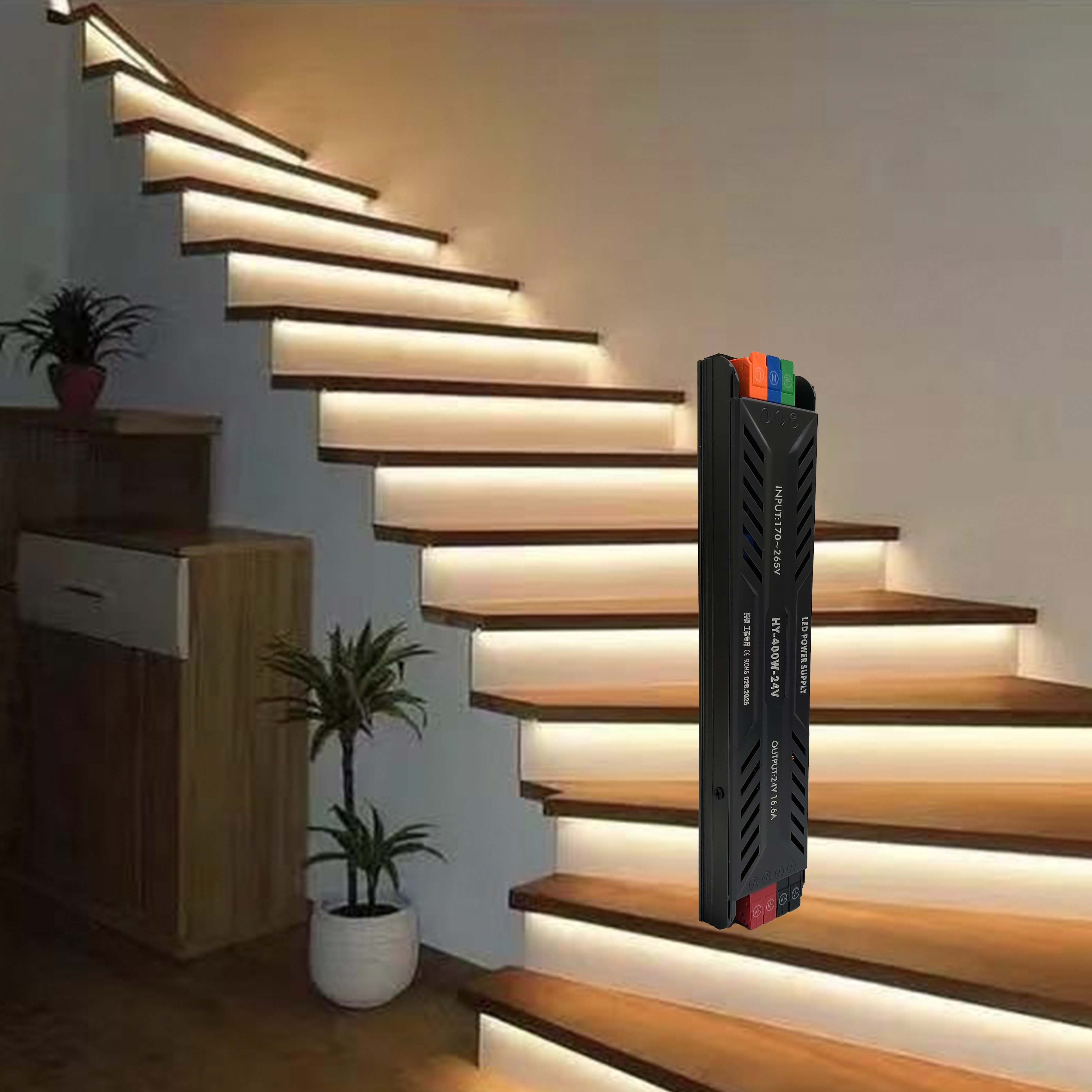 Bekalan kuasa LED separa pasu ultra nipis DC 24V 400W