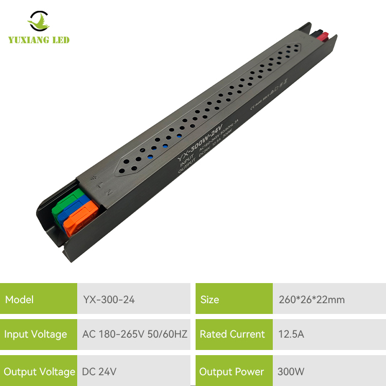 Bekalan Kuasa Separuh Gam Linear Ultra-Halus LED 24V 300W