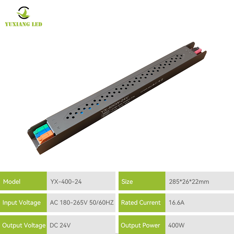 Bekalan Kuasa Separuh Gam Linear Ultra-Halus LED 24V 400W LED