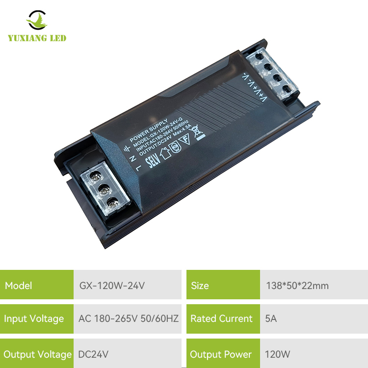 24v120w voltan berterusan Bekalan kuasa beralih LED separuh tipis