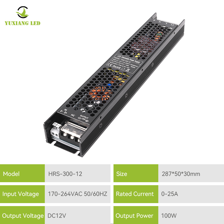 Bekalan Kuasa LED Boleh Malap 12V 300W TRIAC 0-10V