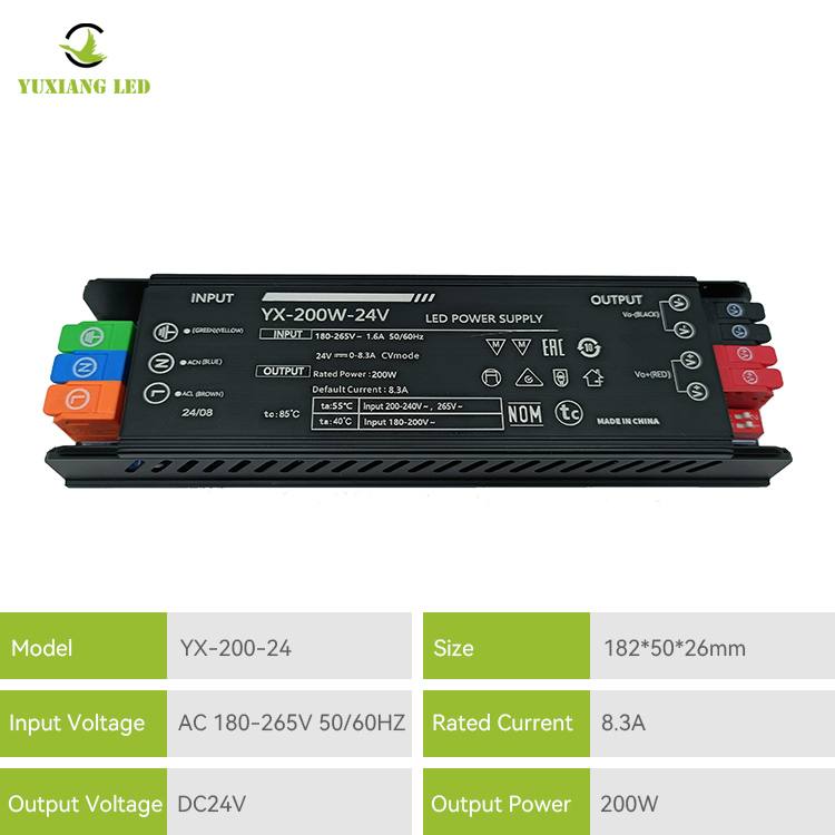 Bekalan Kuasa Pencahayaan Linear LED 24v 200w